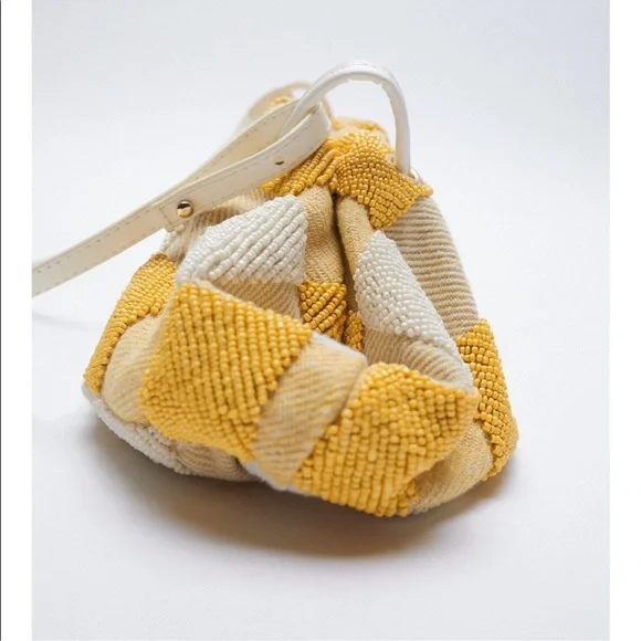 ZARA BEADED GINGHAM CROSSBODY BAG - Picture 8 of 12